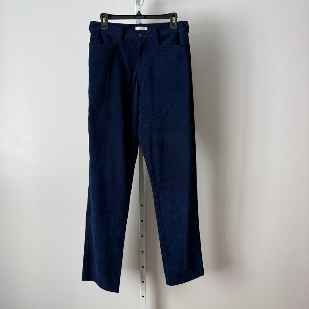 LASC 30 Blue Velvet Textured Straight Leg  Dark Romantic Whimsigoth Pants